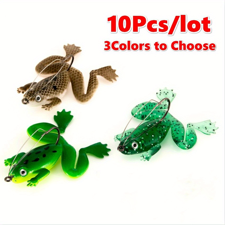 Lot Soft Toad Frogs Bass Fishing Lure Hollow Body Topwater - Temu