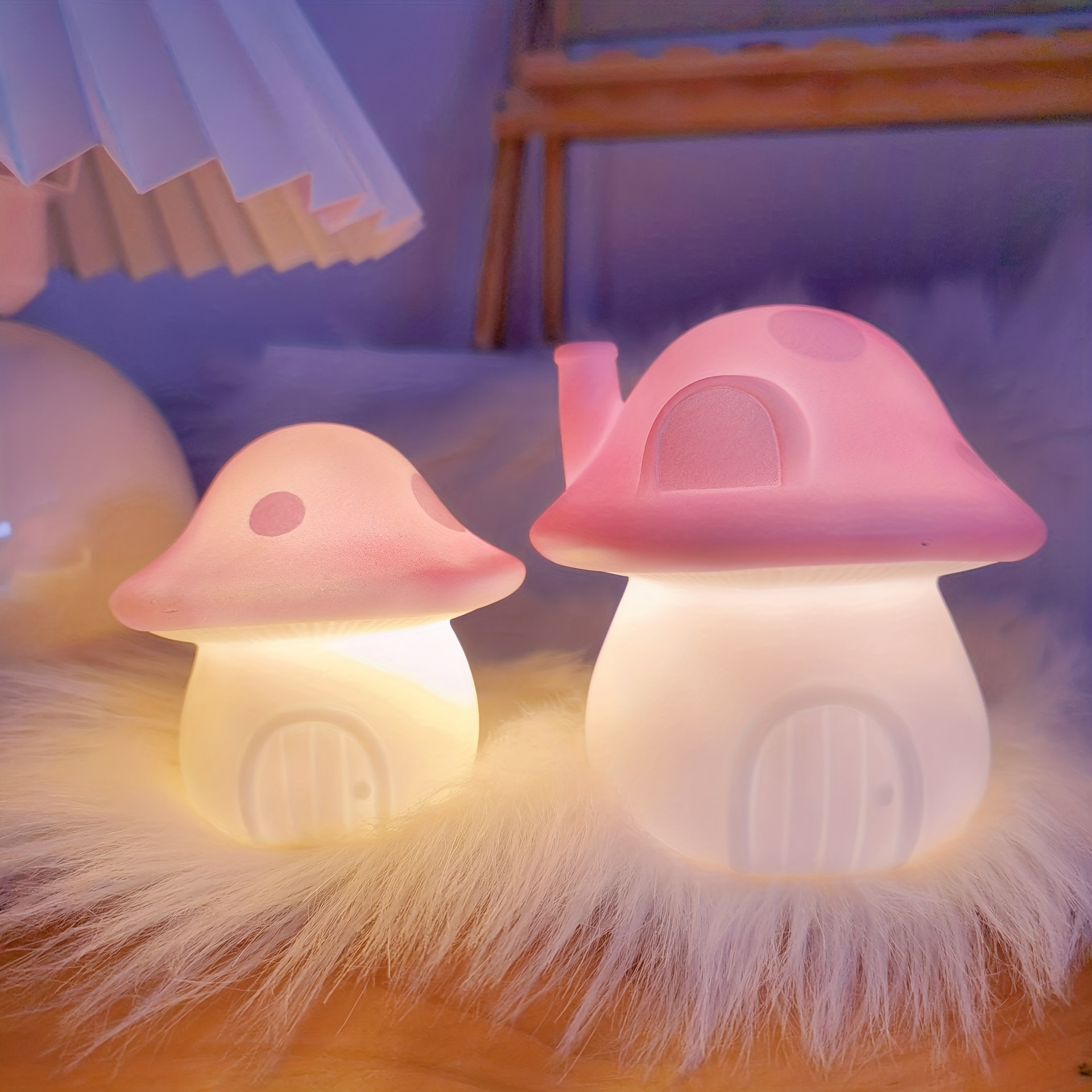 Mushroom Lamp, Rechargeable Mushroom Night Light, Multi-Color LED Mushroom  Nightlight, Dimmable Mushroom Nightlamp for Breastfeeding, Nursery Squishy