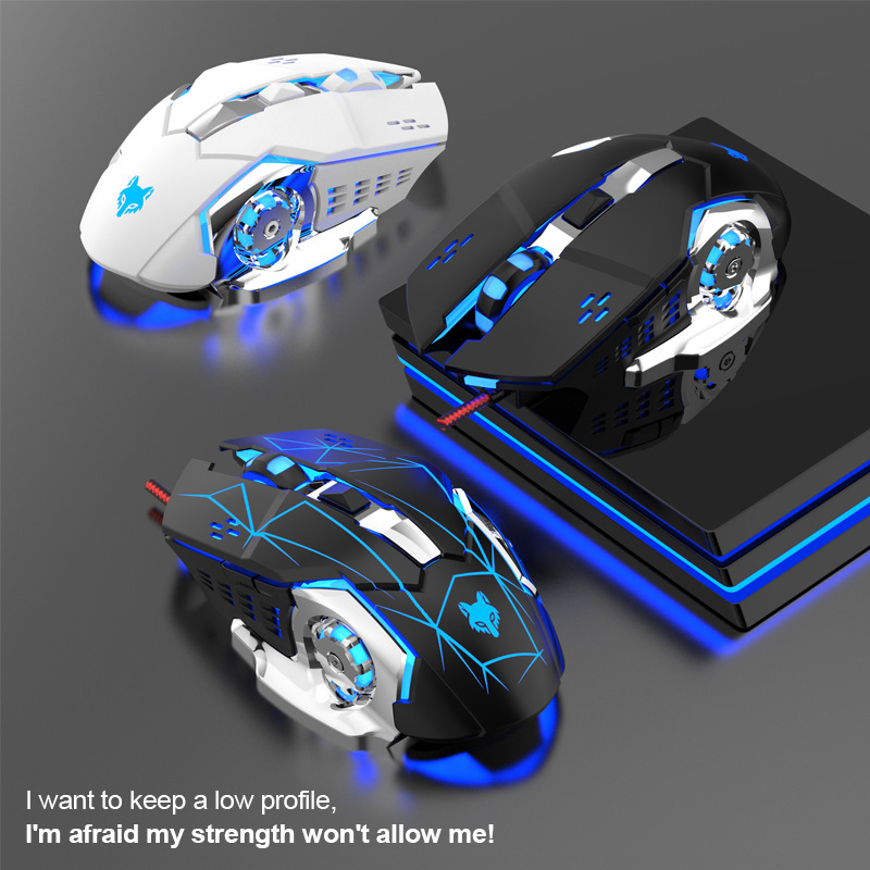 Gaming Mouse Wired Mute Mouse Gamer Mice 6Button Luminous USB Computer Mouse  for Computer PC Laptop Gaming