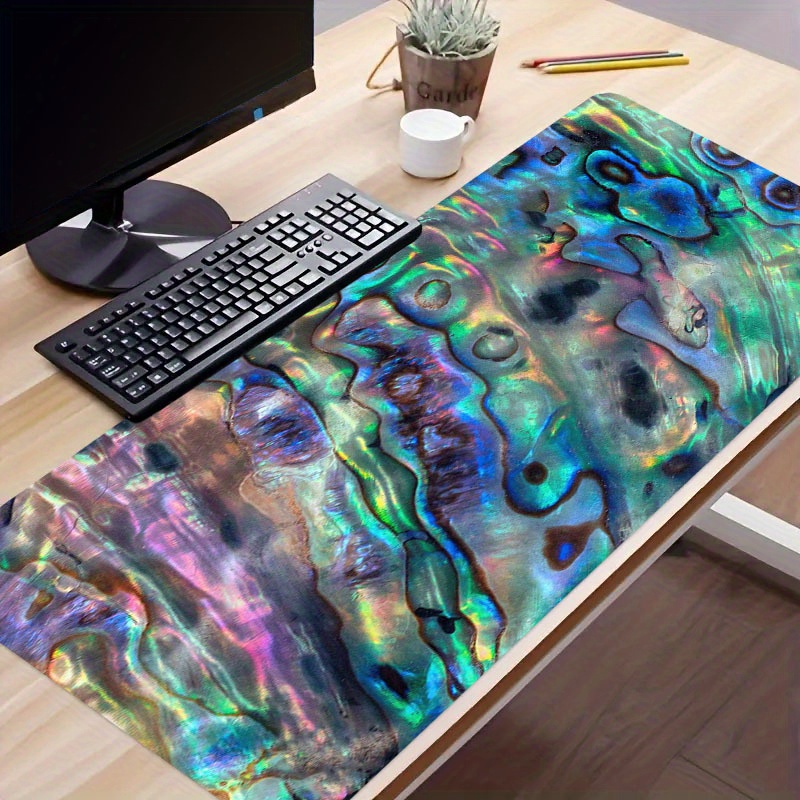 

1pc Haliotis Shell Original Nature Series Mouse Pad, Large Gaming Keyboard Pad, Big Desk Pad With Thick Stitched Edges Suit For Home Office Or Gaming