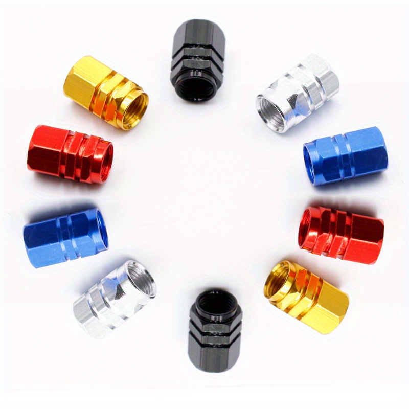 Tapones de Aluminio Rojos para Válvula de Neumático de Coche (4 uds) - Ref.  9935180