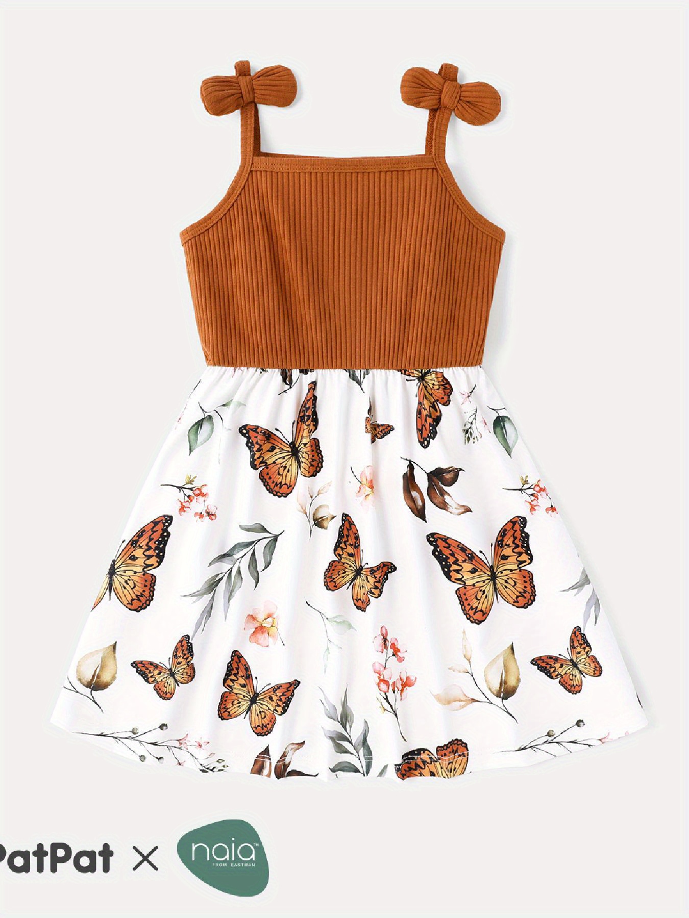 Toddler Girl Butterfly Print Smocked Sleeveless Chiffon Dress