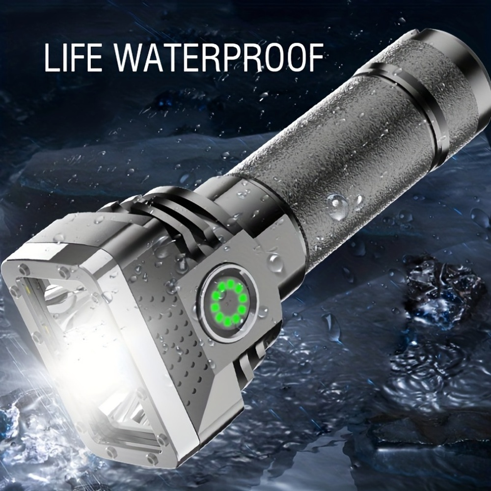 1pc mini 6 led flashlight abs strong light portable flashlight usb rechargeable 4 modes outdoor camping fishing night running travel maintenance emergency household lighting details 2