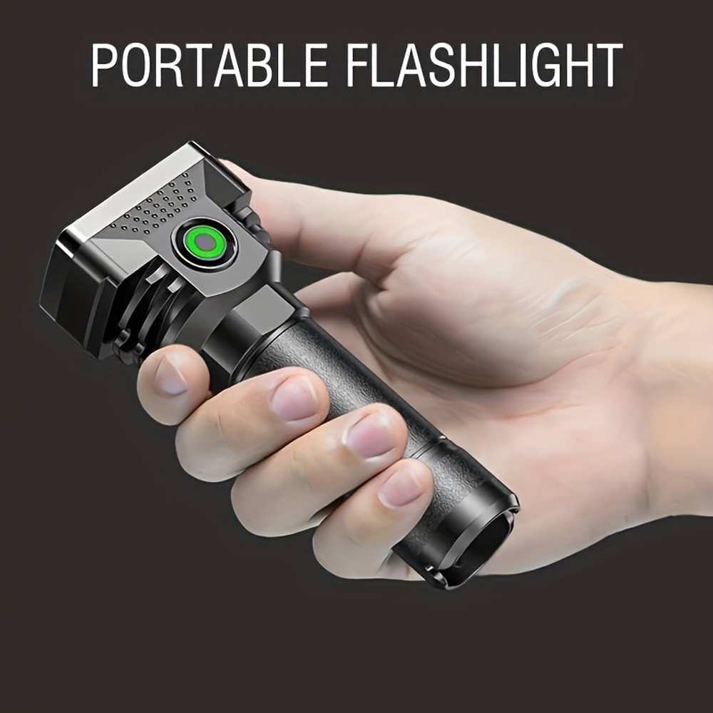 1pc mini 6 led flashlight abs strong light portable flashlight usb rechargeable 4 modes outdoor camping fishing night running travel maintenance emergency household lighting details 4