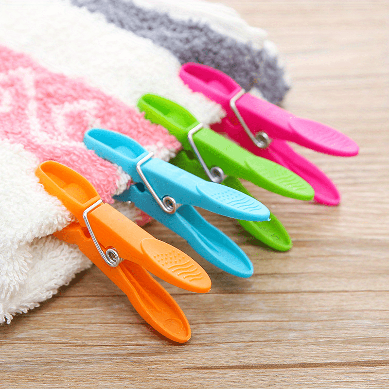 4Pcs Fashion Elastic Clothespin,Multi-Purpose Stainless Steel