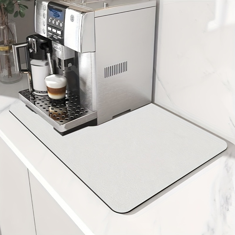 ILANGO Coffee Maker Mat for Countertops Hide Stain Rubber, Non Slip Coffee Bar Mat for Kitchen Counter, Absorbent Dish Drying Mat, Coffee