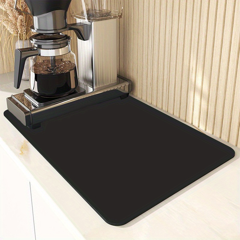 safarsa Coffee Bar Mat Accessories for Countertop Pioneer Flower Absorbent Hide Stain Rubber Backed Dish Drying Mats for Kitchen Counter Draining Pad Decor