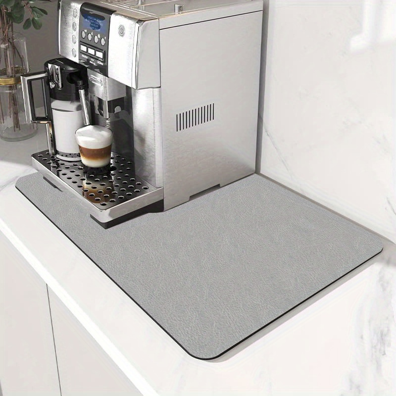  Coffee Mat, 24x16Dish Drying Mats for Kitchen Counter, Hide  Stain, Super Absorbent Rubber Back Non-Slip Quick Drying Mat Coffee Bar Mat  Accessories Fit Under Coffee Maker Espresso Machine Light Gray: Home