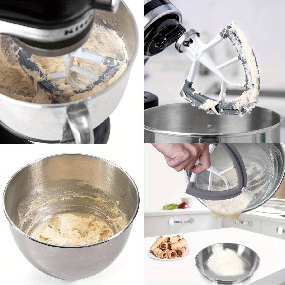 Flex Edge Beater For Kitchenaid Tilt-head Stand Mixer, 4.5-5 Quart Flat Beater  Paddle With Flexible Silicone Edges Bowl Scraper, Gift For Christmas, New  Year, Family - Temu