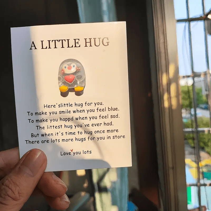 Regali abbraccio tascabile per la famiglia Mini vetro amore ornamento fai  da te incoraggiante biglietto di auguri