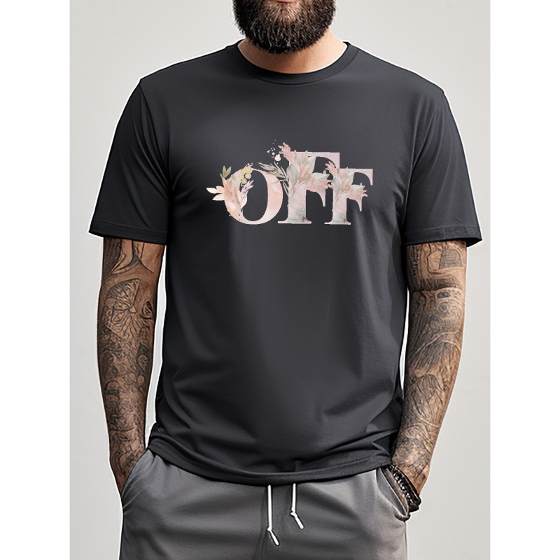 

Off Print T Shirt, Tees For Men, Casual Short Sleeve T-shirt For Summer