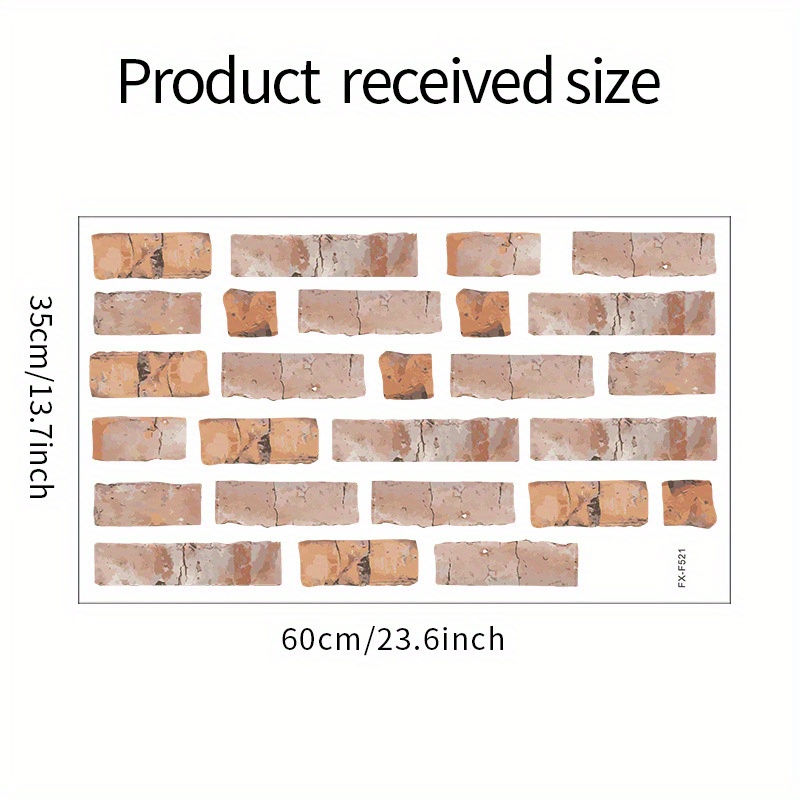 TEMU New Retro Brick Pattern Brick Model Bedroom Living Room Home Background Decorative Wall Stickers Wall Decals