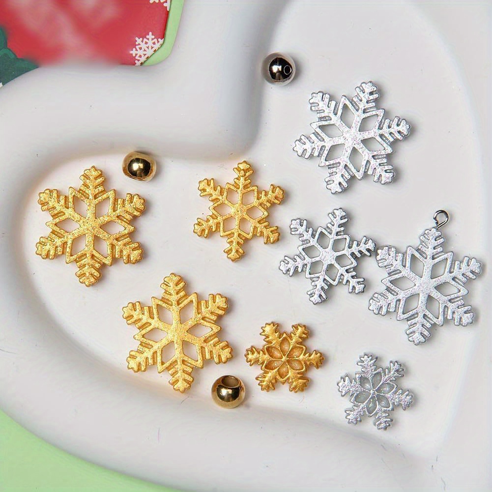 Resin Snowflakes For Crafts 3 Sizes White Glitter Resin - Temu