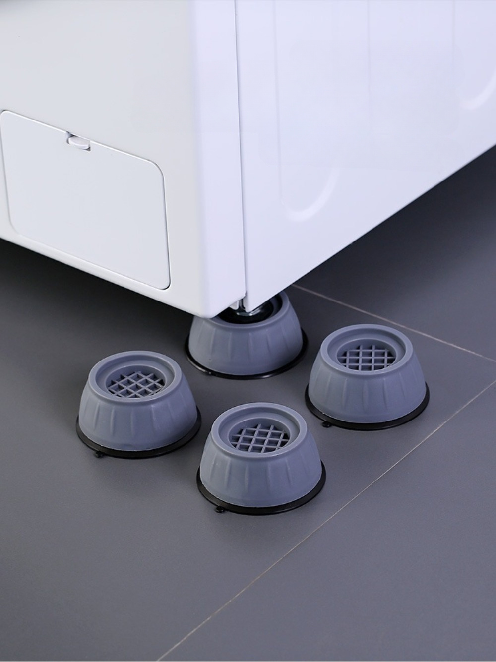 8-Pack Silicone Washing Machine Anti-Vibration Pads, Rubber Base Lifters, Moisture-Proof Refrigerator Feet, Shock Absorption Covers for Top Load & Front Load Units, No Battery Required