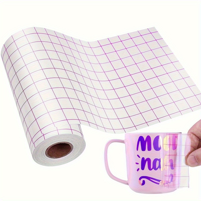 1 Roll Vinyl Transfer Paper Tape Roll Cricut Adhesive Transparent Alignment  Grid – the best products in the Joom Geek online store