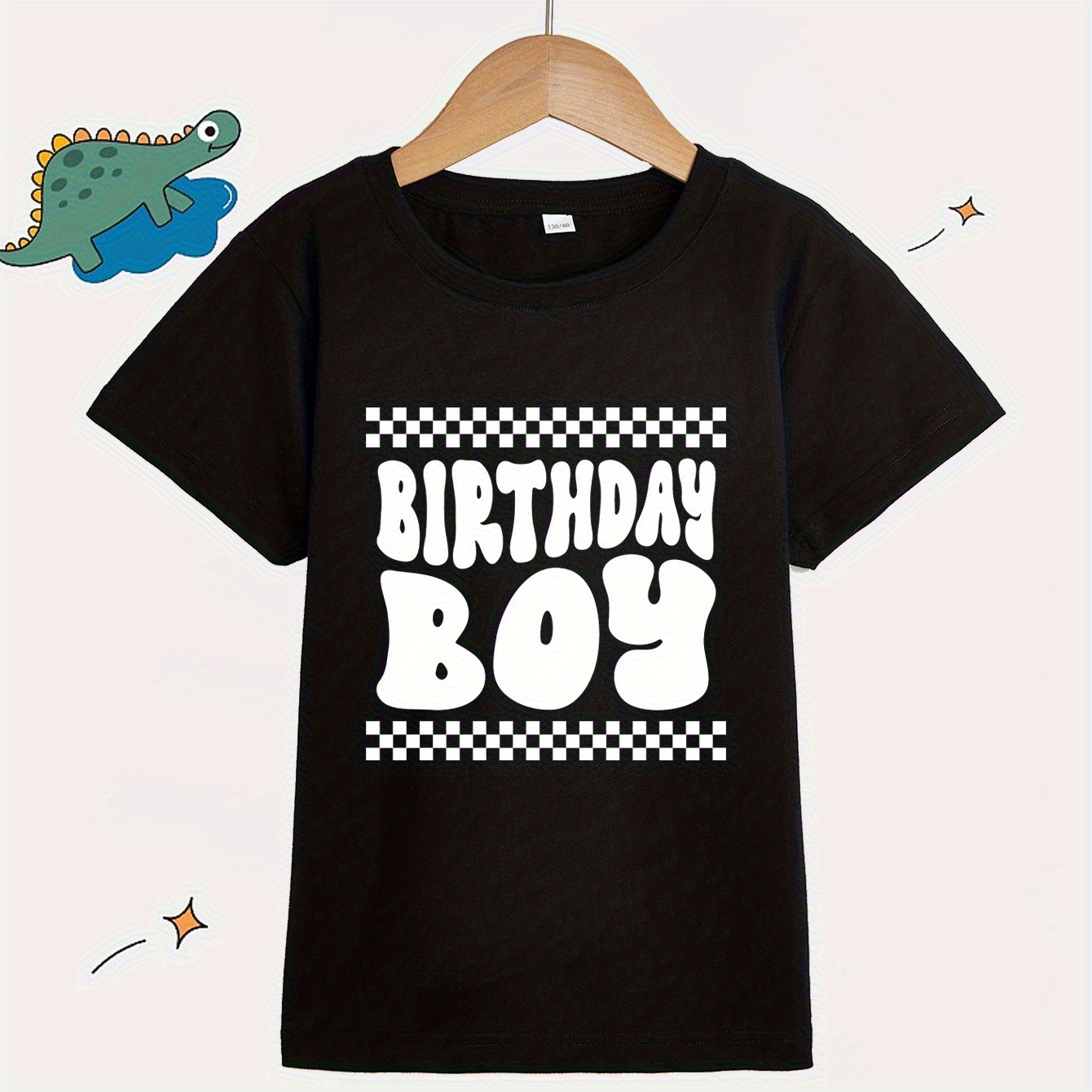 

Birthday Boy Print T-shirt For Boys, Casual Short Sleeve Crew Neck Top, Kids Summer Clothing