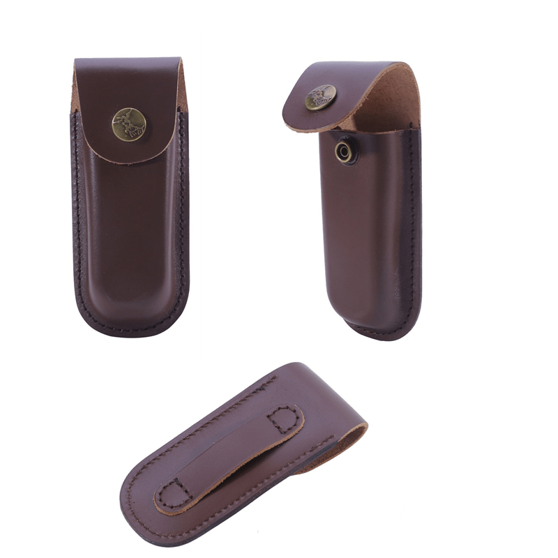 Leather Pocket Knife Sheath For Belt Edc Belt Folding Knife - Temu