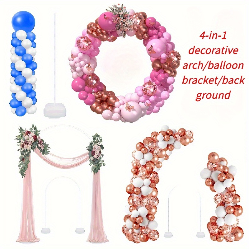 

1set, 4 In 1 Balloon Stand Balloon Stands For Floor, Balloon Tower Decorations For Graduation Birthday Wedding Party, Event Celebration, Garden Decoration