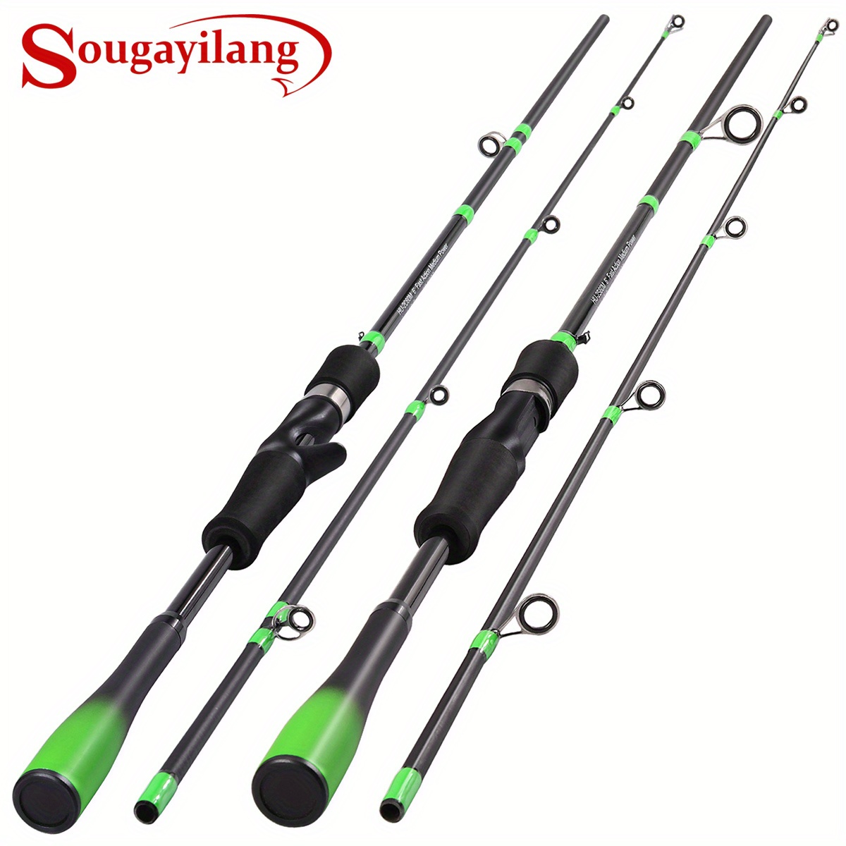 Sougayilang 1pc Portable 2 Sections Fishing Rod, 180cm/5.91ft  Spinning/Casting Rod With Comfortable Handle, Fishing Tackle For Freshwater