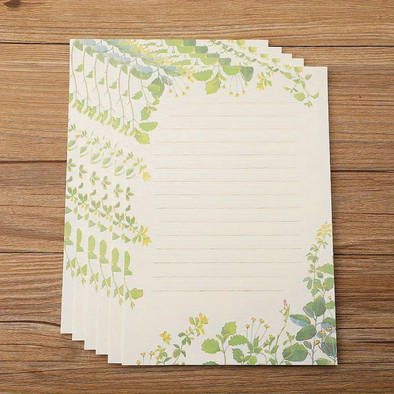 A5 Letter Paper Stationery Paper Vintage Design Double Sided for Letter Writing, Size: Style 8