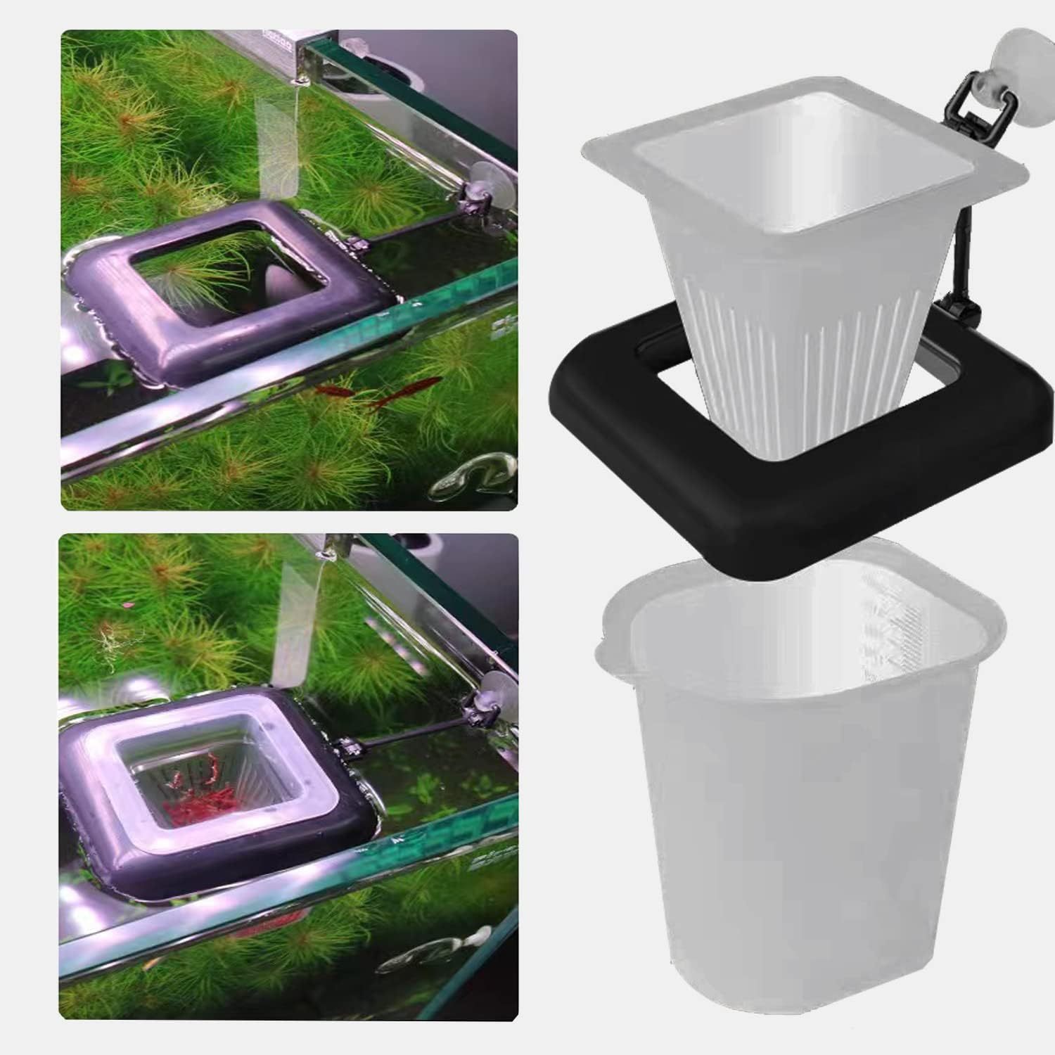 1pc Multi-Function Fish Feeder Ring Set Aquarium Fish Tank Live Red Worm  Food Feeder Plant Cone Cup Feed Thaw Measuring Cup Shape Basket For Feeding  F