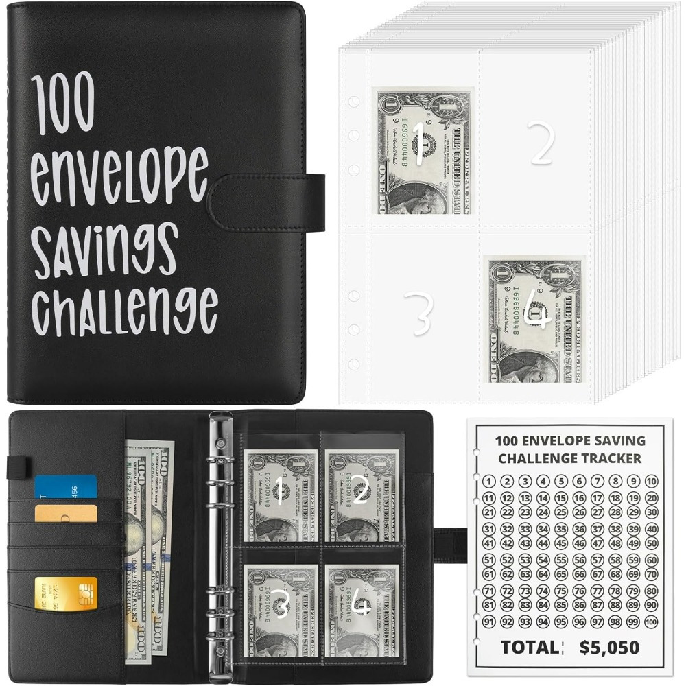100 Envelopes Challenge Binder Money Saving Challenge Budget - Temu Italy