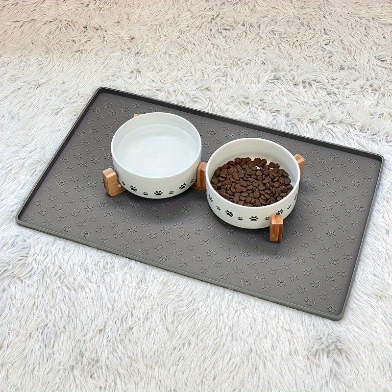 Soft Rubber Cat Feeding Mat, Cute Paw Detail Waterproof Cat Food Met Floor  Mat Non-slip Anti-overflow Cat Bowl Mat Pet Placemat - Temu