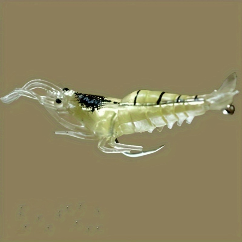 10pcs Small Shrimp Fishing Lures Single Hook Slow Sinking Soft Bait  Lifelike Bass Fishing Lure For Saltwater And Freshwater 1.97inch