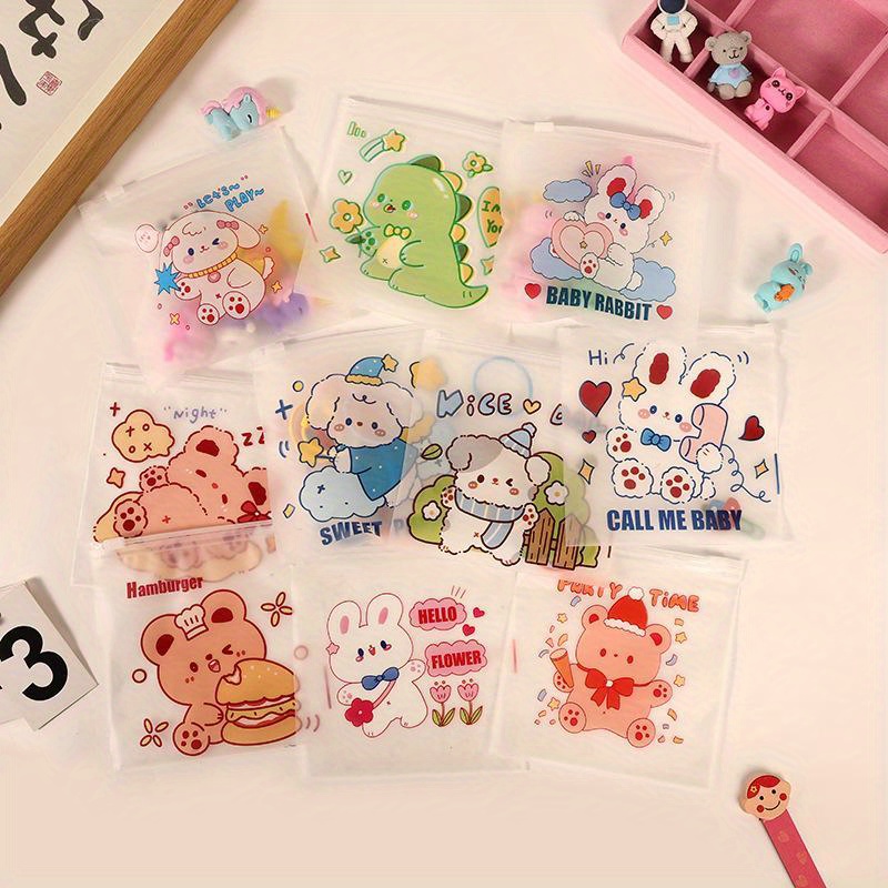 5pcs Cartoon Candy Bag, Cute Snack Zipper Bag, Sealed Jewelry, Small  Storage Bag, Biscuit Packaging Bag, Mouth Cover Bag, Handmade Cookie  Goodies Cand