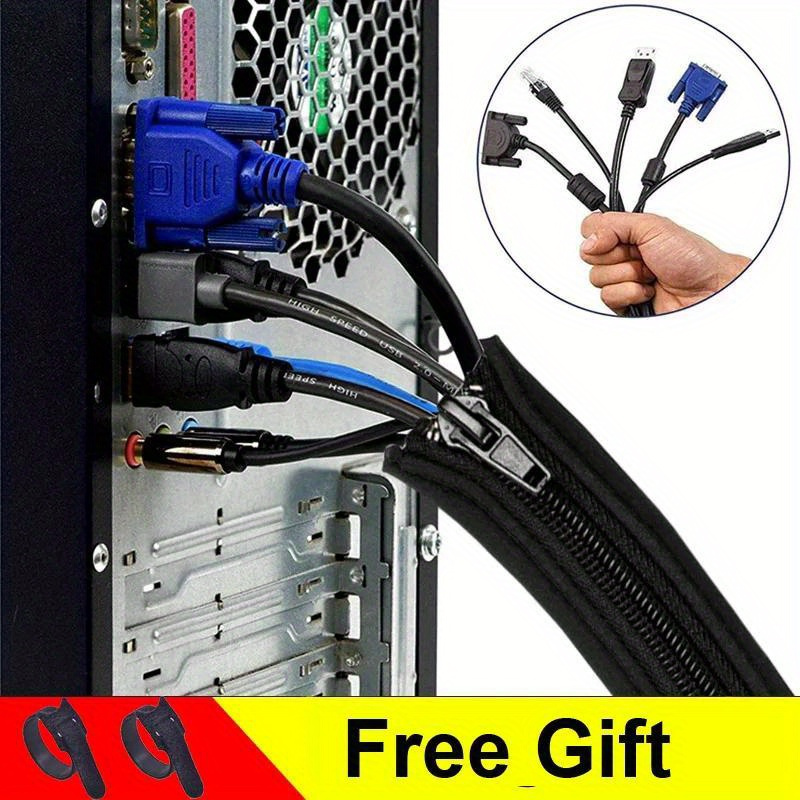 4 Packs Cable Management Sleeve 19 20 Inch Cord Organizer System