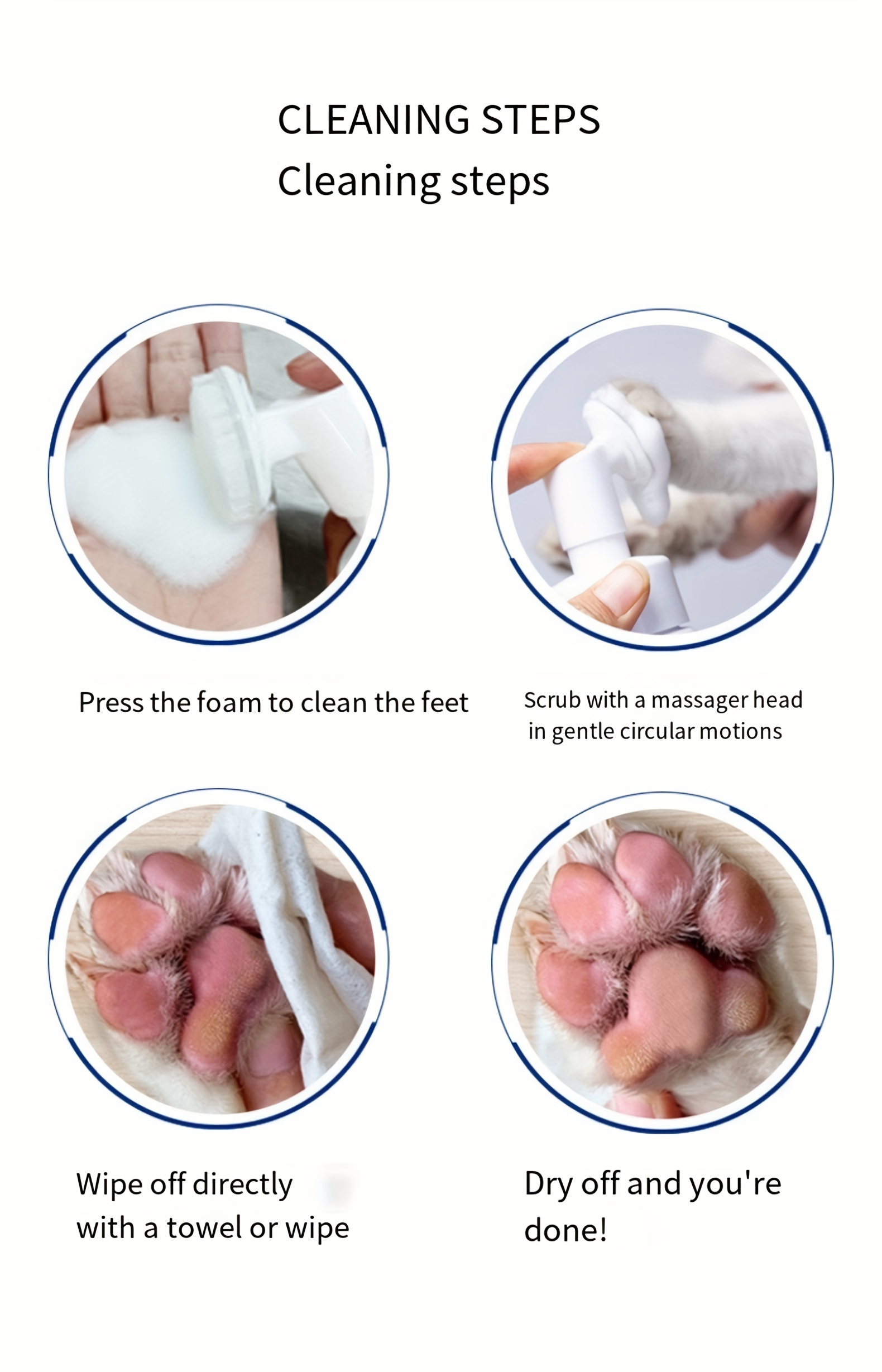 Pet Paw Cleaner Foot Care Dry Cleaning Foam Pet Feet Cleaner - Temu