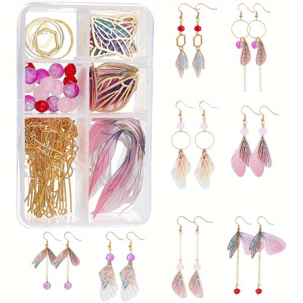 1 Box DIY Make 8 Pairs Teardrop Resin Dangle Earring Making Kits