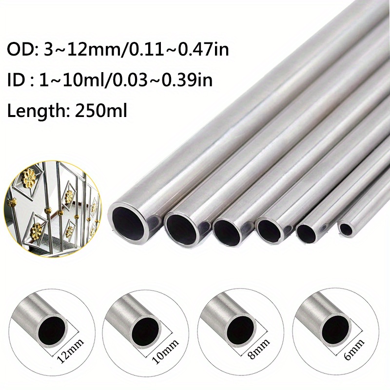 Tube Acier Inoxydable 304 Sourcing Map - Ø Int 19mm, Ø Ext 23mm, Longueur 250mm, Sans Soudure - 11