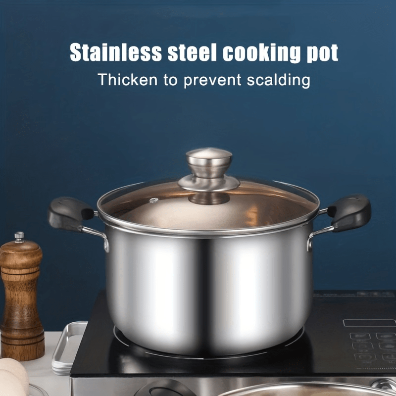 Stainless Steel Stock Pot Large Soup Pot Outdoor Cooking - Temu
