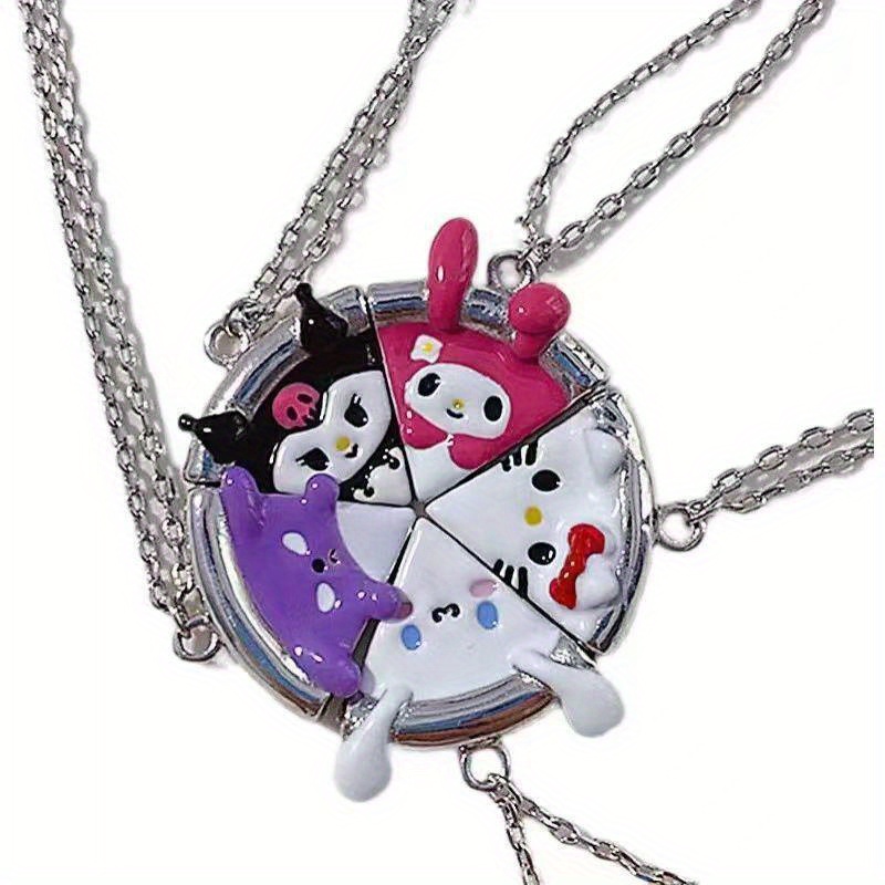 New Sanrio Hello Kitty Kuromi My Melody Necklace Cute Pendant Magnetic Sister Necklace Cartoon Fashion Jewelry Friend Gift, Women's, Size: One size