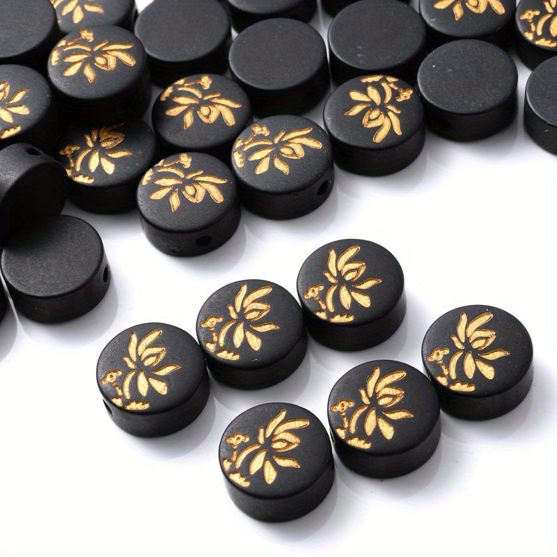 200pcs Square Wooden Beads, Black White Loose Spacer Beads For DIY Jewelry,  Making Handmade Bracelets Accessories