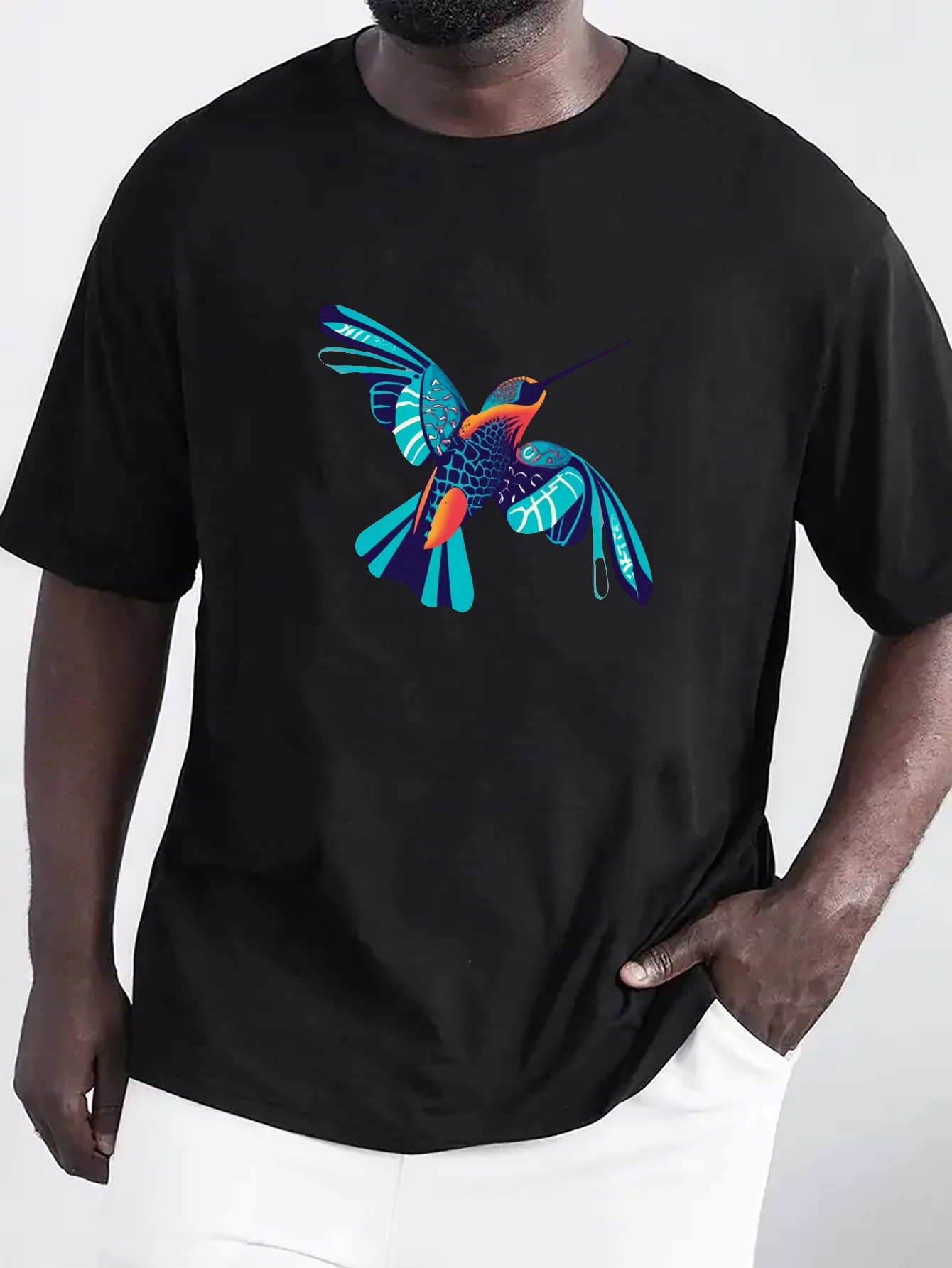 men's geometric casual t shirt wrinkle Temu Bahrain - Main Image