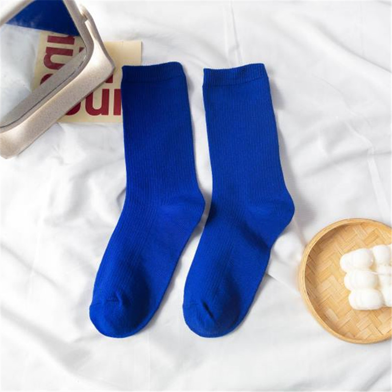 Image of 1 Pair/new Slouch Socks, Suitable For Spring, Summer, Autumn, And Winter, Japanese-style Solid -colored Mid-calf Trendy Socks, Style Warm Women's Socks, Suitable For Daily Wear, Holidays, And Parties