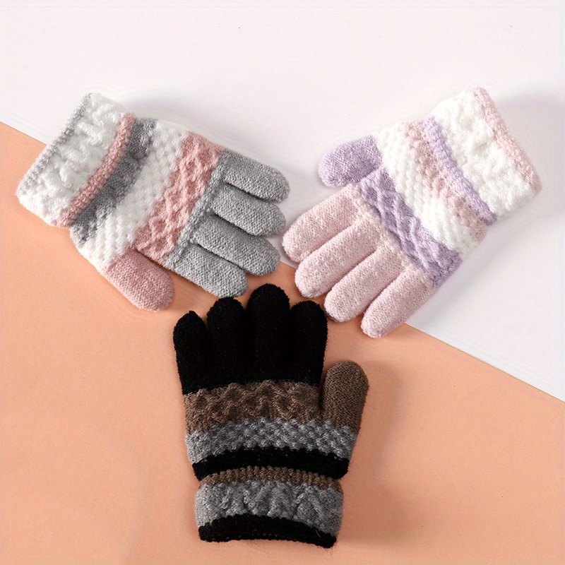 Kinnart Gants pour enfants avec ficelle pour bébé garçon et fille - Gants  chauds et extensibles pour l'hiver - Gris