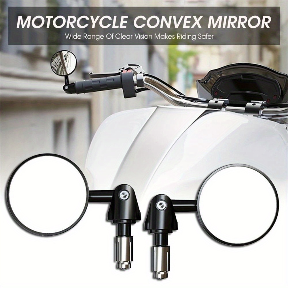Universel CNC Moto Pliable 7/8 Guidon End Mirrors Rétroviseur Latéral Rond  compatible avec Cafe Racer Street Bike Dirt Bike Chopper 