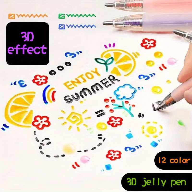 3D Jelly Pens, 8/12 Colors Candy Color Gel Ink Pens, Art Supplies Marker,  Handwriting Pens, Ink Pens for Writing Notes - AliExpress