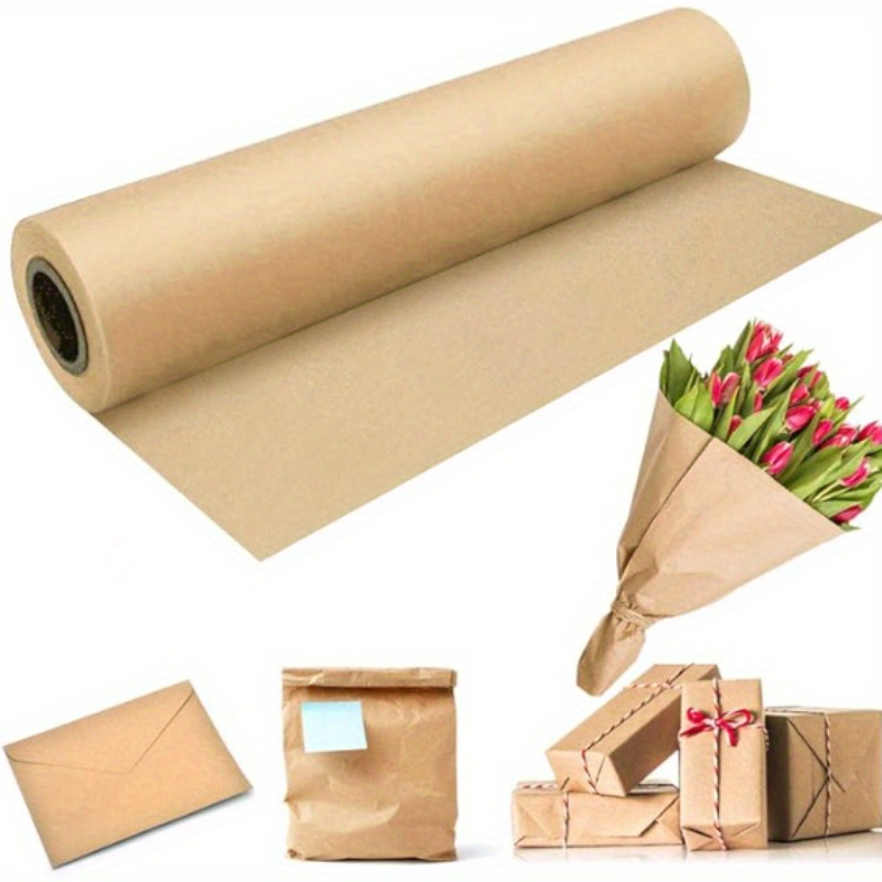 OcePor Brown Paper Roll 17.8×1200(100 ft), Craft Paper, Kraft Paper Roll,  Wrapping Paper, Packing Paper for Moving, Gift Wrapping, Wall Art, Table