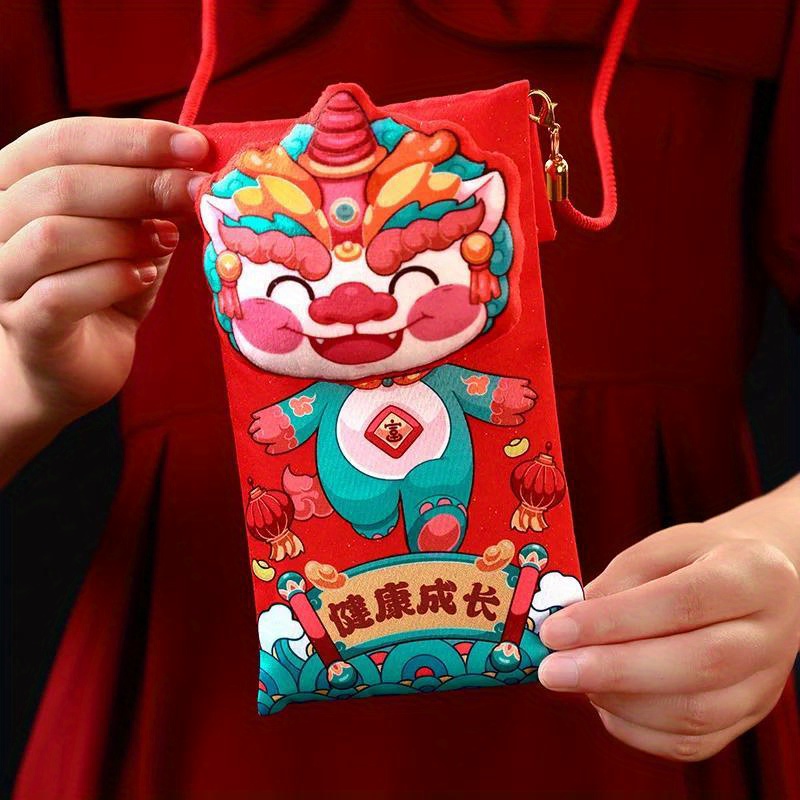 Enveloppe Rouge Kawaii Dragon Année Pour Fille Décoration - Temu