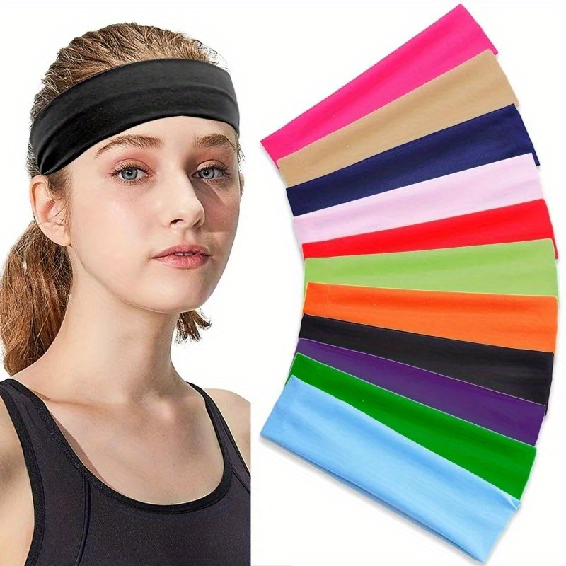Diademas deportivas de verano para mujer, Bandanas de Yoga para correr,  bandas elásticas de Color sólido para el cabello, accesorios para el  cabello de maquillaje elástico 2023
