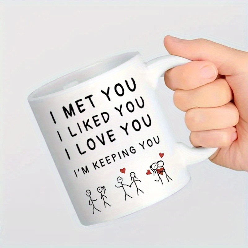 Unique His and Her Coffee Mugs for Anniversary, Love You to the