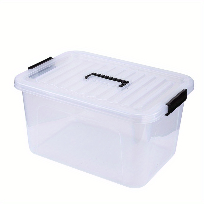 1pcs Transparent Plastic Storage Box, Thickened Storage Box With Lid,  Waterproof Classification Box, Toy Storage Box, Clothing And Miscellaneous  Stora