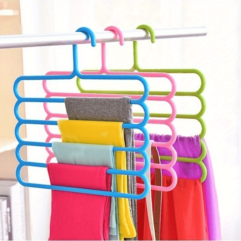 

1pc Multi-tier Non-slip Hanger, Durable Clothes Rack For Ties, Pants, Scarves, Household Space Saving Organizer For Closet, Wardrobe, Home, Dorm