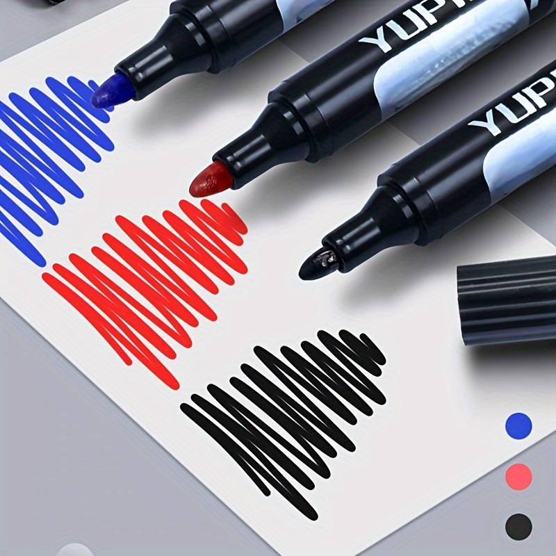 10 Pcs/set Permanent Marker Waterproof Marker Pen Medium Point 1.5mm Pen  Marker Black Blue