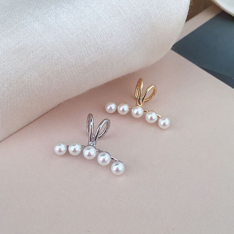 Silver ear-cuff with pearl - MAM