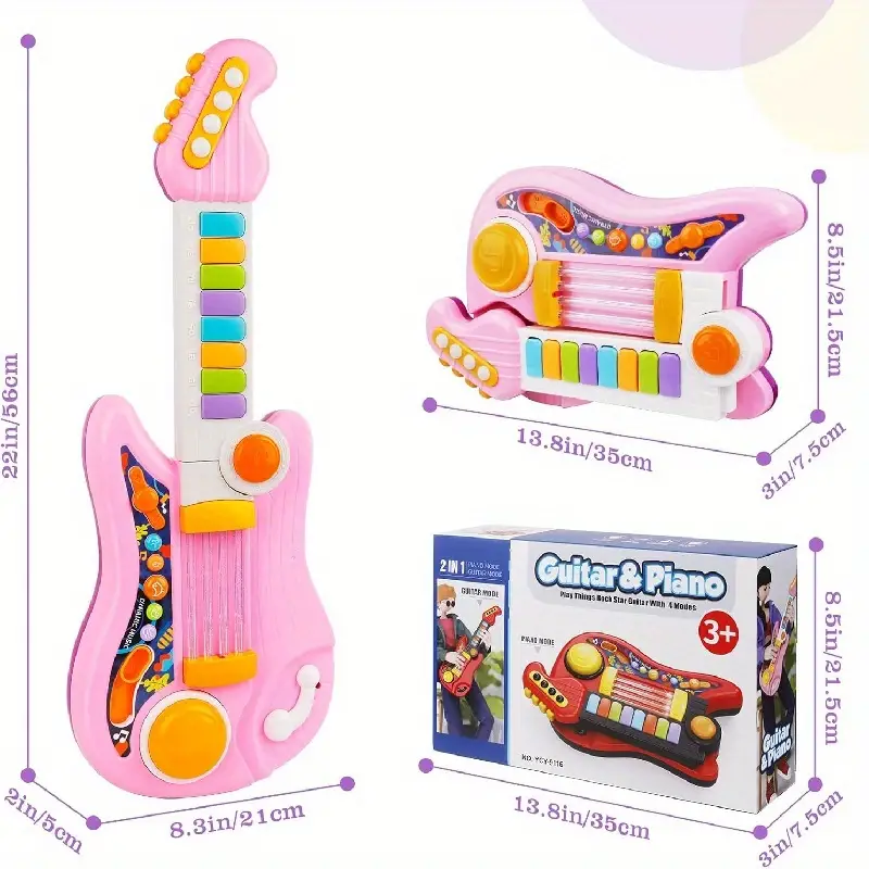 Guitarra Eléctrica Guitarra Juguete Modo Piano Guitarra Bebés Guitarra  Niños Correa Luces, 90 Días Protección Comprador